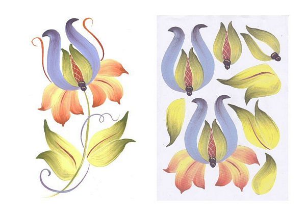 Bumper Folk Flower Set - 19 x A4 Pages to Download